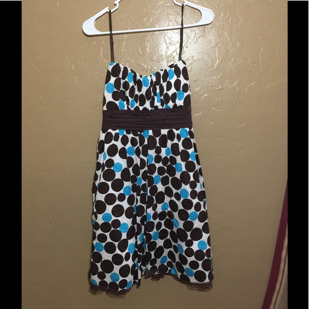 Ruby Rox brown and blue dress - Picture 1 of 3